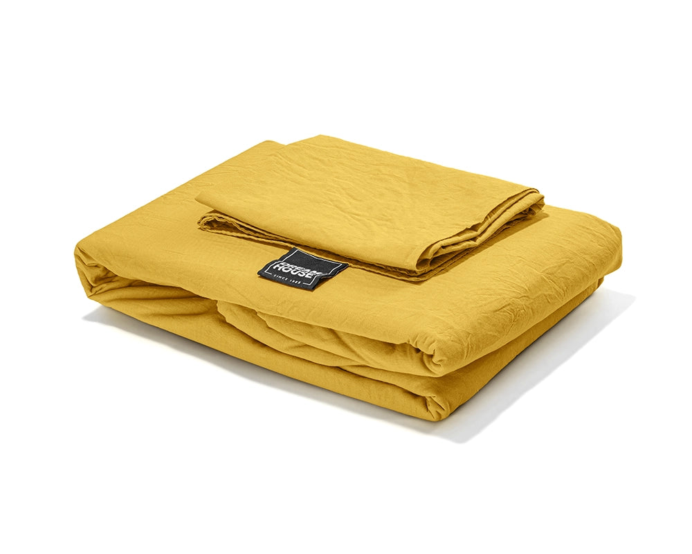 Dekbedovertrek Stone Washed Geel