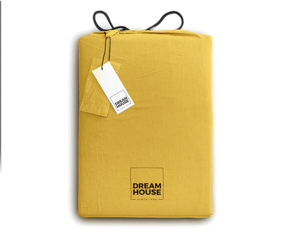 Dekbedovertrek Stone Washed Geel