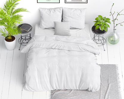 Dekbedovertrek Stone Washed Wit