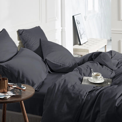 Dekbedovertrek Uni Bamboe Antraciet