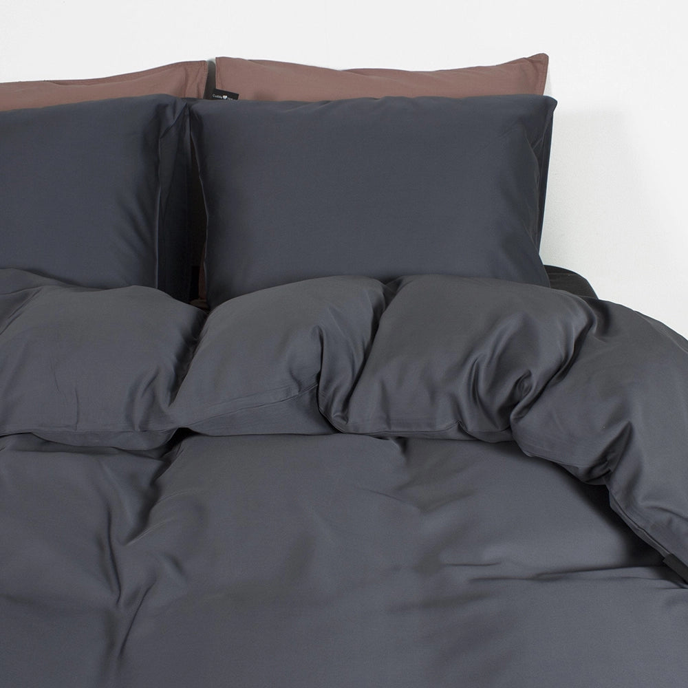 Dekbedovertrek Uni Bamboe Antraciet