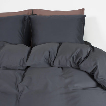 Dekbedovertrek Uni Bamboe Antraciet