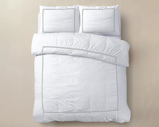 Dekbedovertrek Brata Wit Grijs