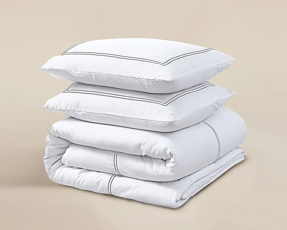 Dekbedovertrek Brata Wit Grijs