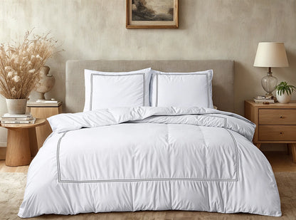 Dekbedovertrek Brata Wit Grijs