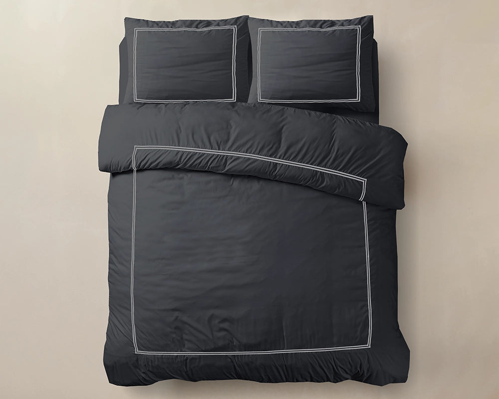 Dekbedovertrek Brata Zwart Grijs