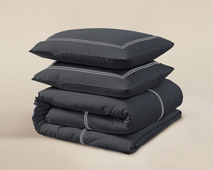 Dekbedovertrek Brata Zwart Grijs