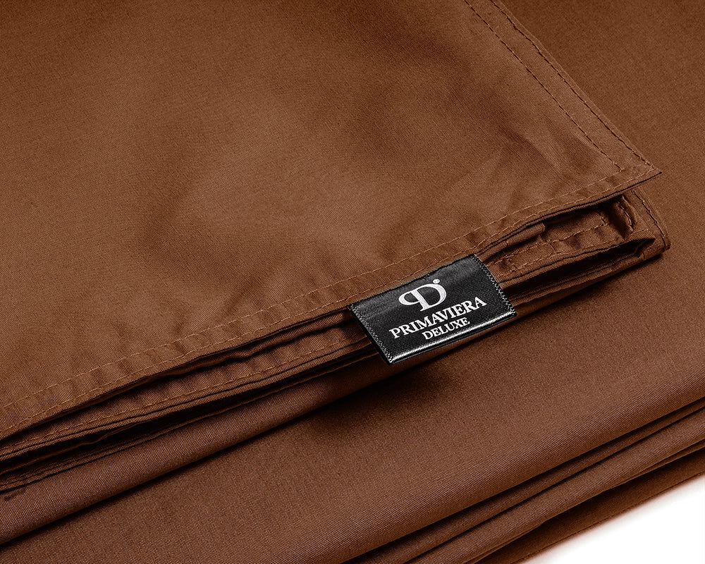 Dekbedovertrek Uni Percal Bruin