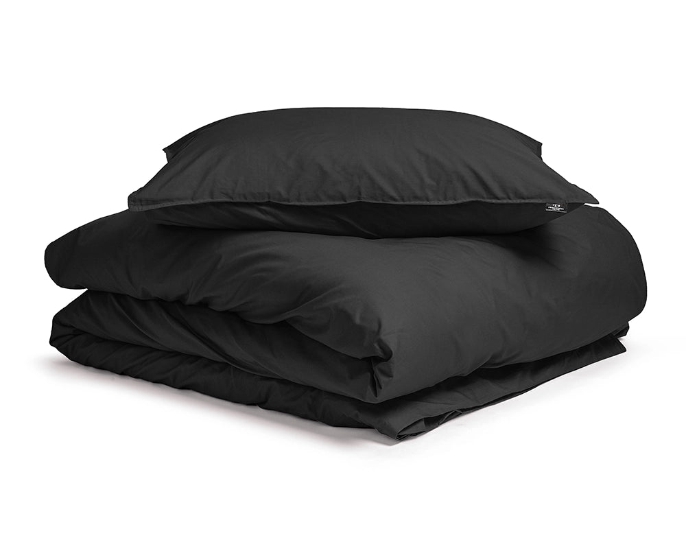 Dekbedovertrek Uni Percal Zwart