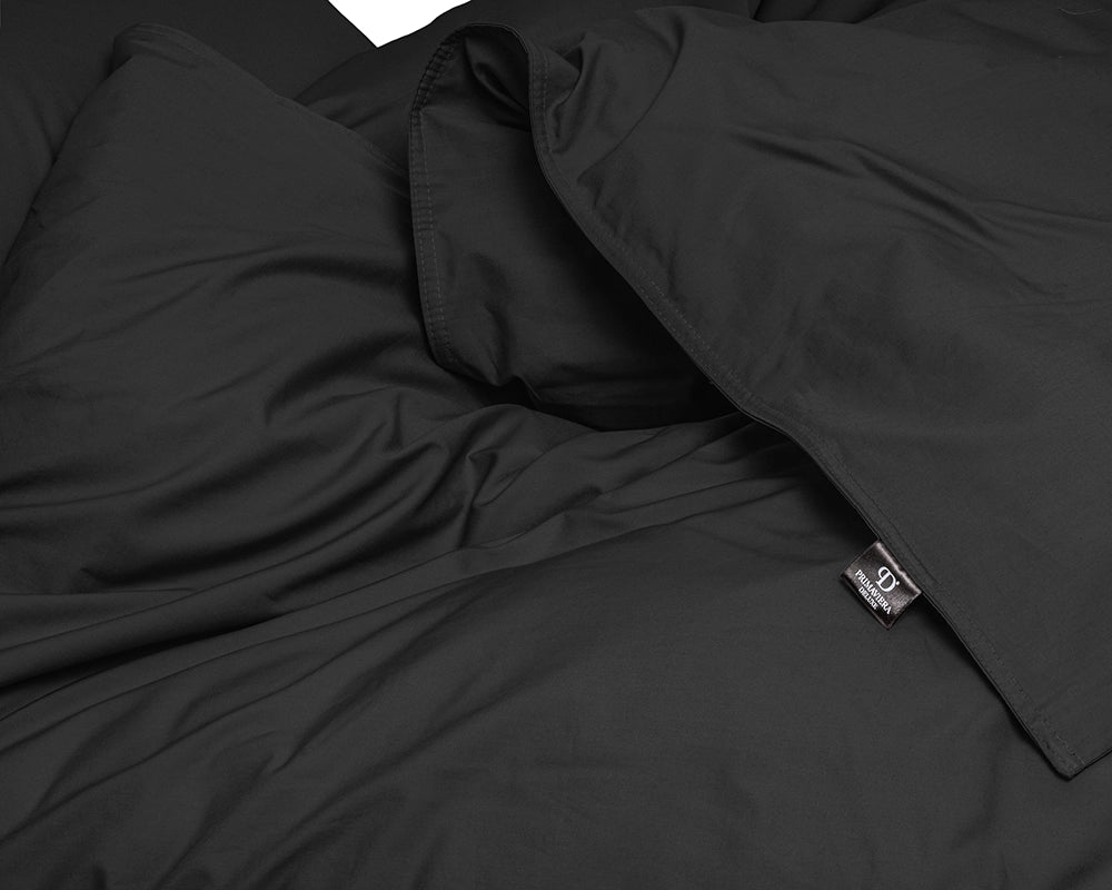 Dekbedovertrek Uni Percal Zwart