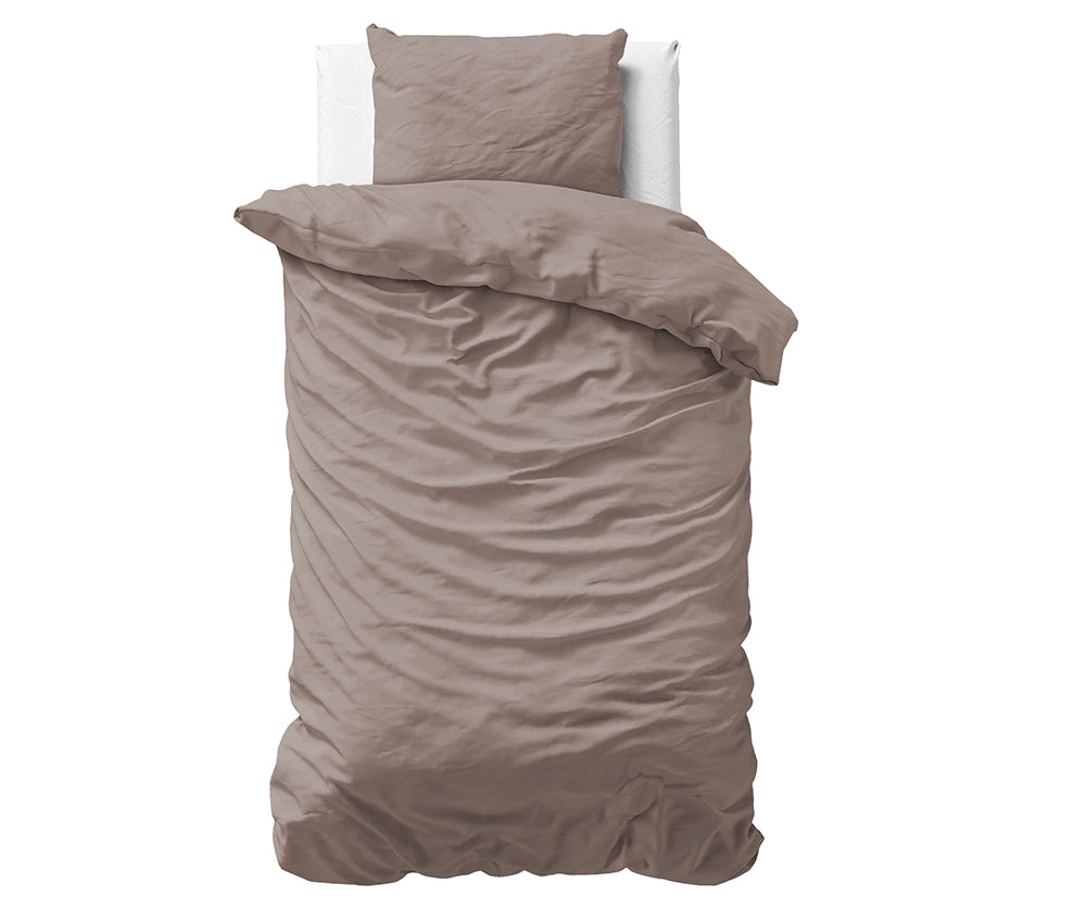 Dekbedovertrek Uni Satijn Taupe
