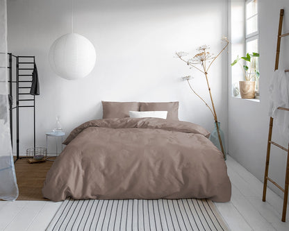 Dekbedovertrek Uni Satijn Taupe
