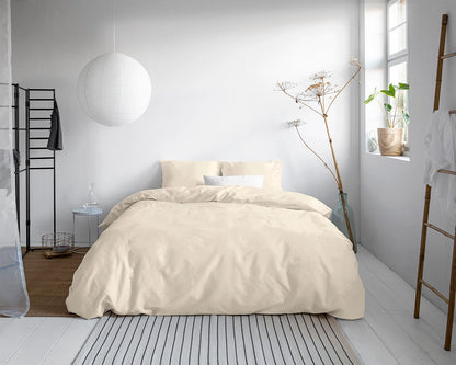 Dekbedovertrek Uni Satijn Zand