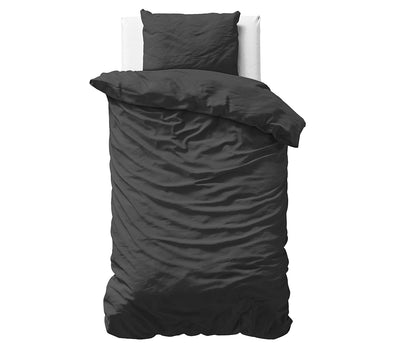 Dekbedovertrek Uni Satijn Zwart