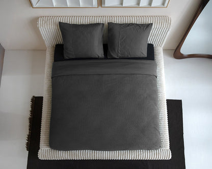 Dekbedovertrek Waffle Antraciet