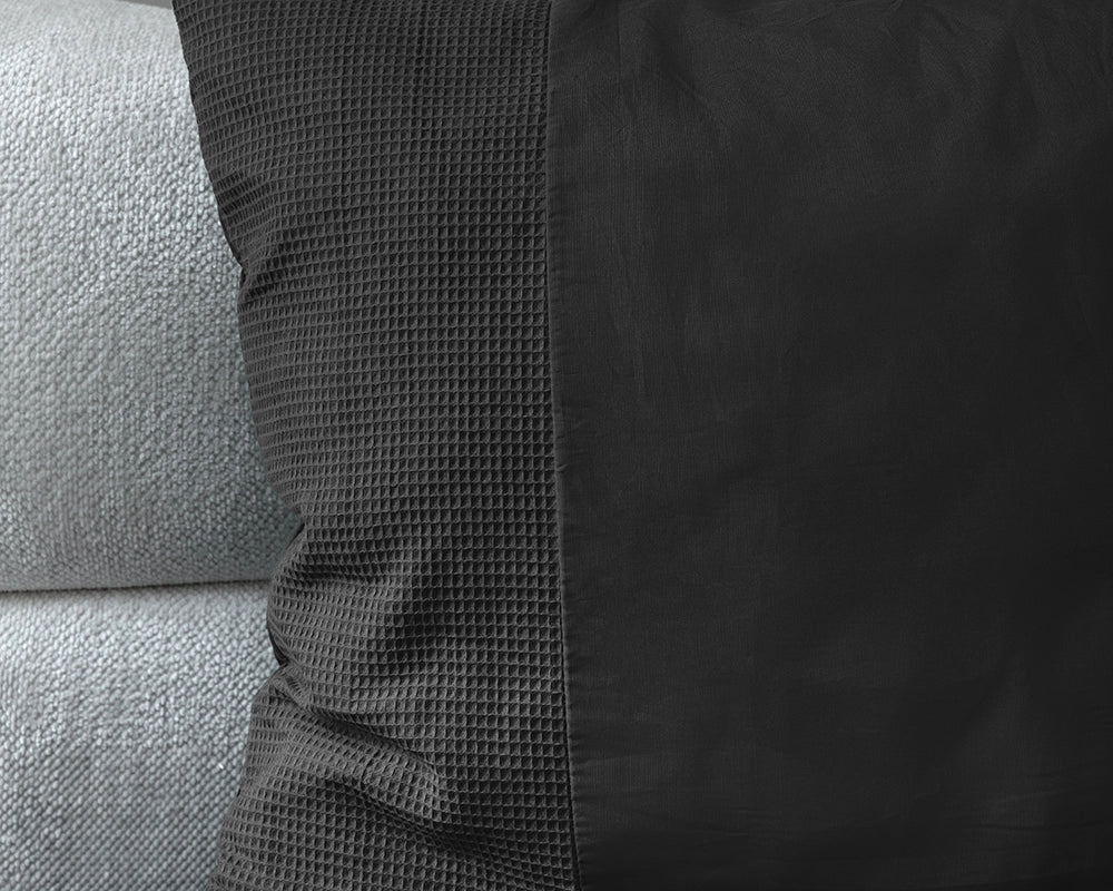 Dekbedovertrek Waffle Antraciet