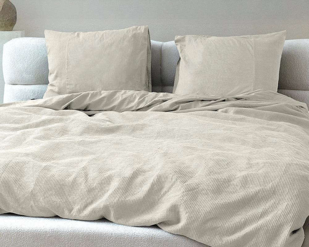 Dekbedovertrek Waffle Beige