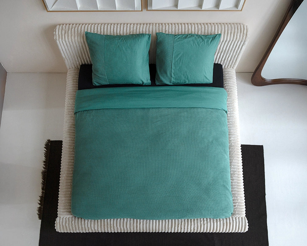 Dekbedovertrek Waffle Groen
