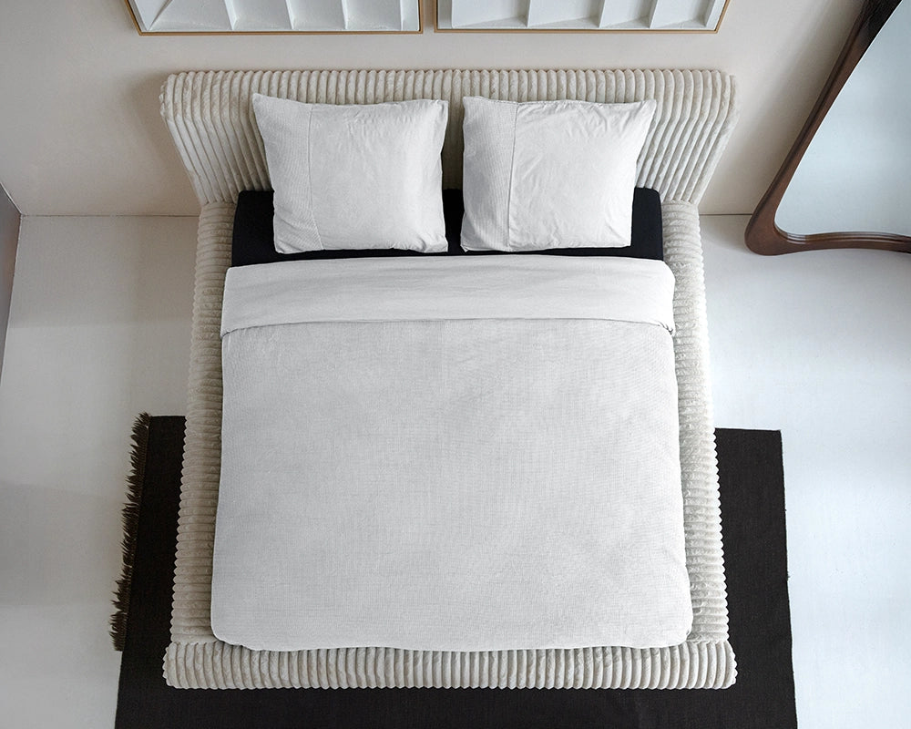 Dekbedovertrek Waffle Wit