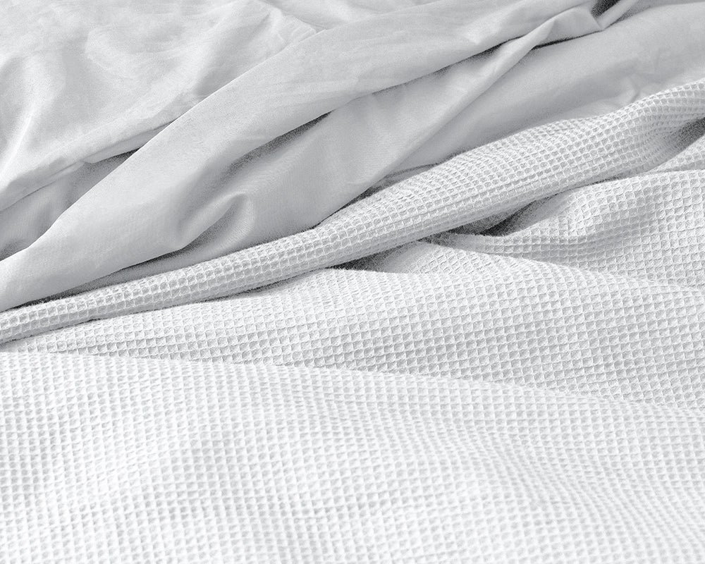 Dekbedovertrek Waffle Wit
