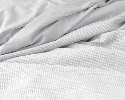 Dekbedovertrek Waffle Wit