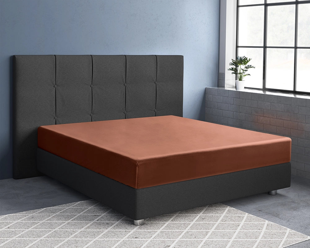 Hoeslaken Satijn - Bruin