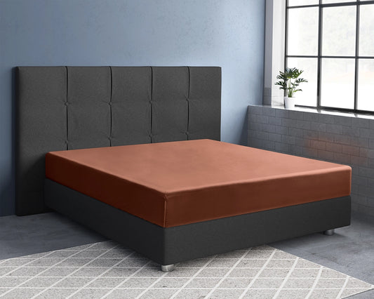 Hoeslaken Satijn - Bruin