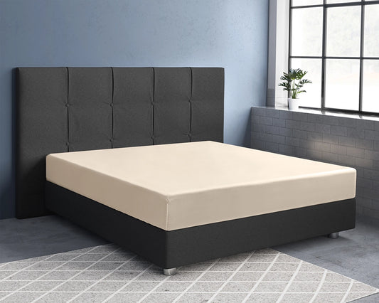 Hoeslaken Satijn - Zand