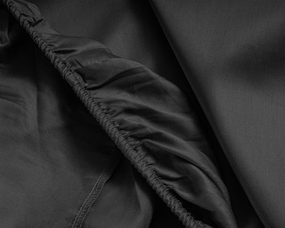 Hoeslaken Satijn - Zwart