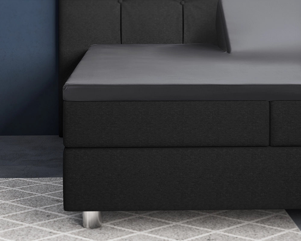 Hoeslaken Splittopper Satijn - Antraciet