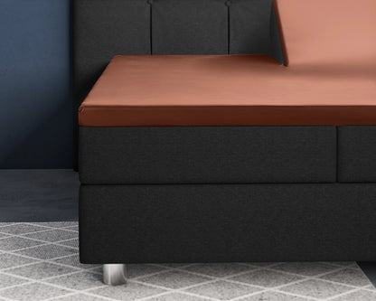 Hoeslaken Splittopper Satijn - Bruin