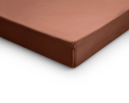 Hoeslaken Splittopper Satijn - Bruin