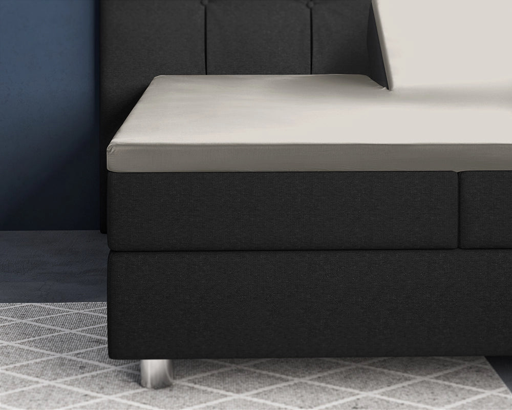 Hoeslaken Splittopper Satijn - Crème