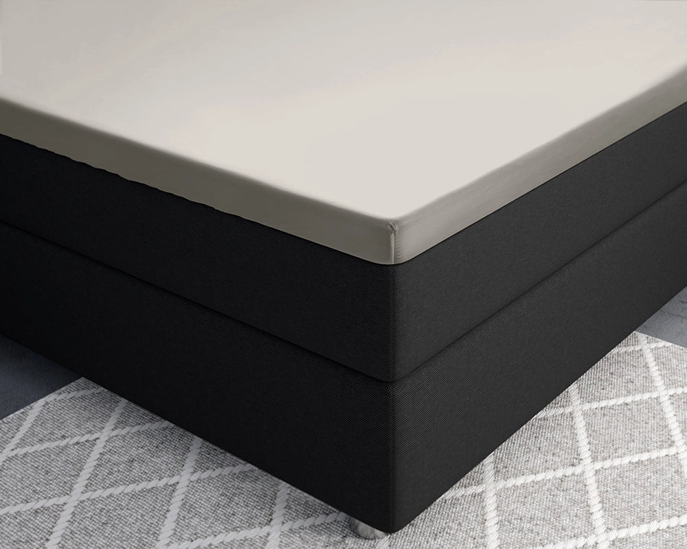 Hoeslaken Splittopper Satijn - Crème