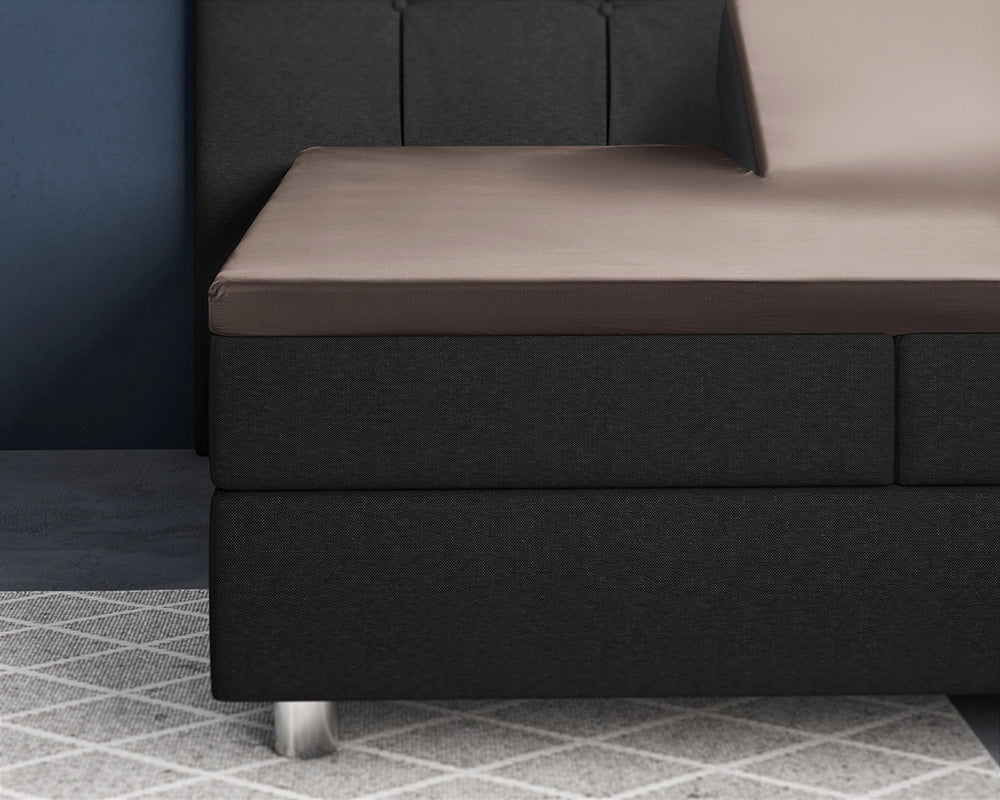 Hoeslaken Splittopper Satijn - Taupe