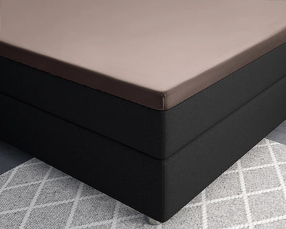 Hoeslaken Splittopper Satijn - Taupe