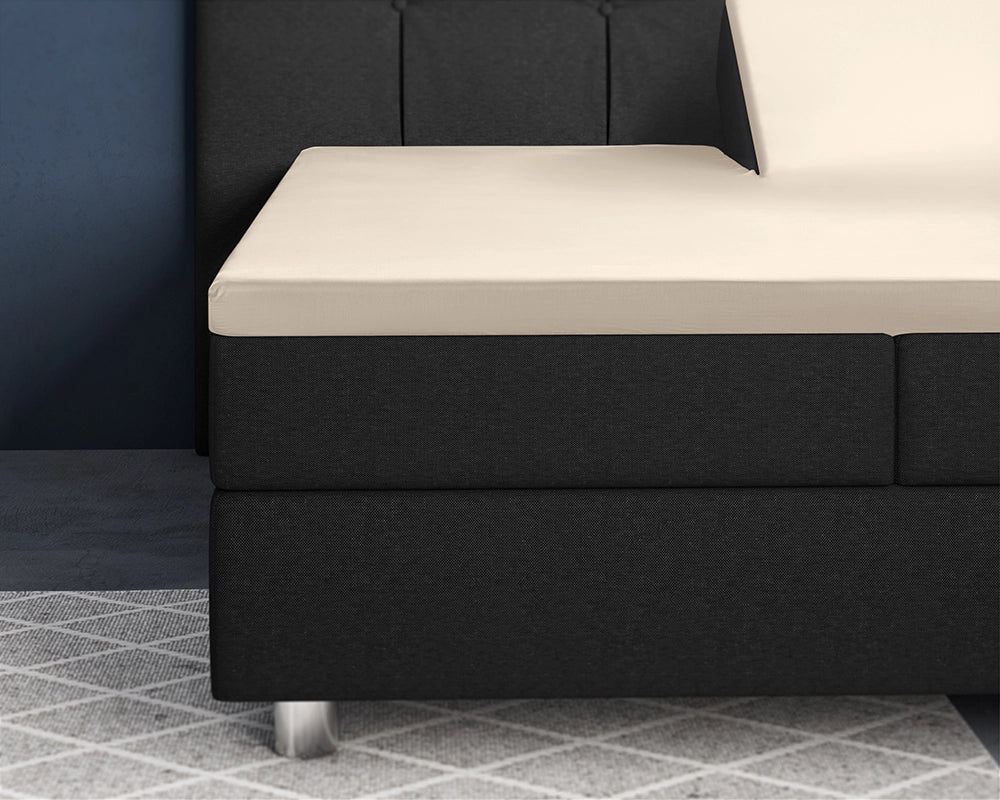 Hoeslaken Splittopper Satijn - Zand