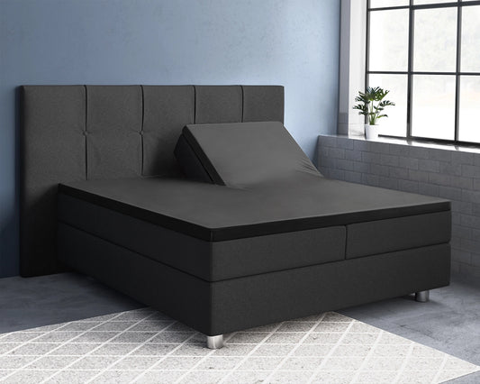 Hoeslaken Splittopper Satijn - Zwart