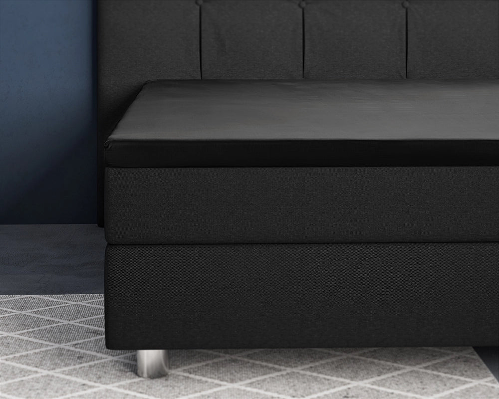 Hoeslaken Topper Satijn - Zwart