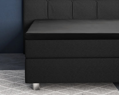 Hoeslaken Topper Satijn - Zwart