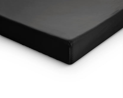 Hoeslaken Topper Satijn - Zwart