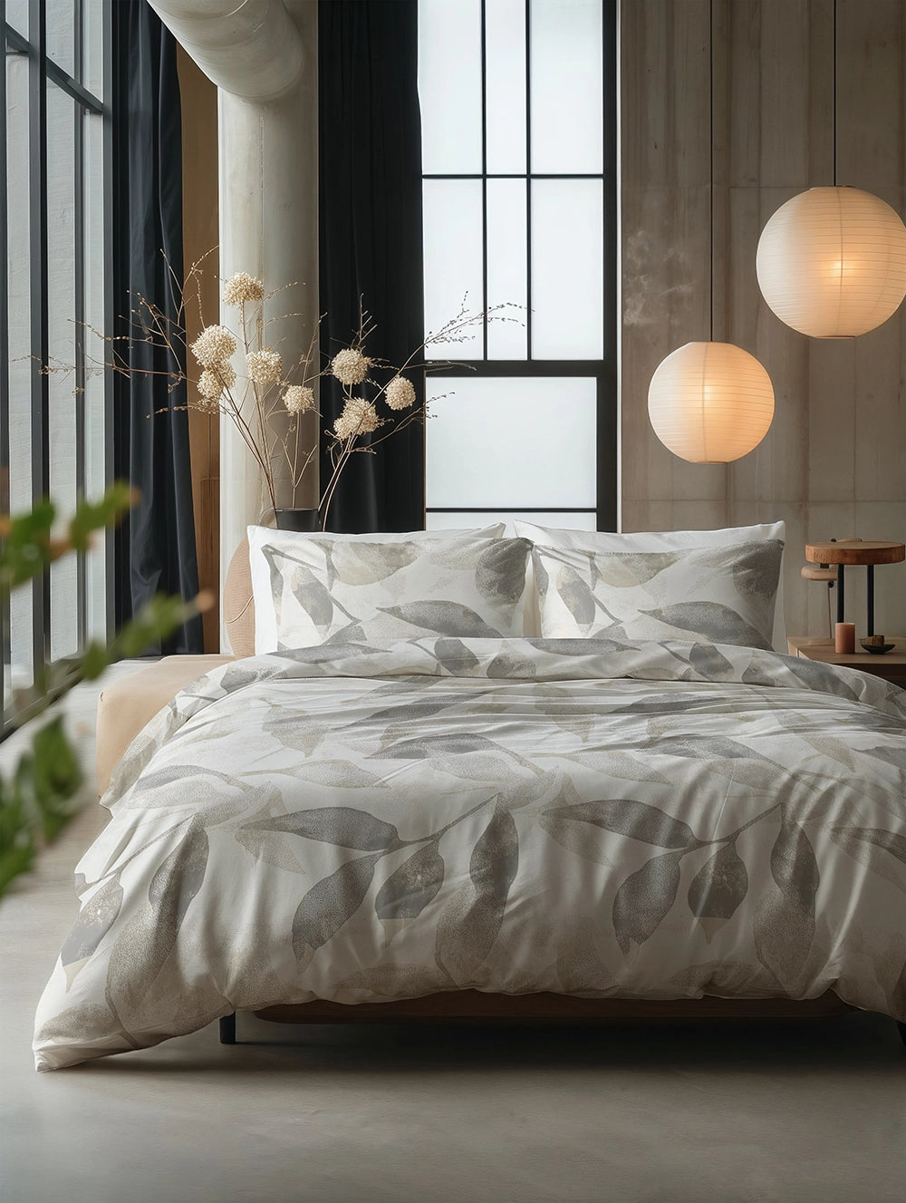 Dekbedovertrek Foliage Grijs